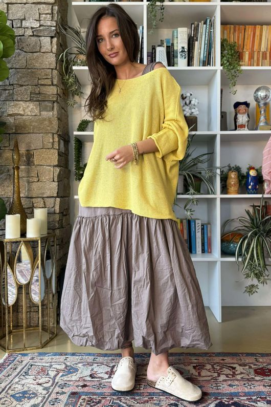 Conrad Slouch Cotton Knit Custard -